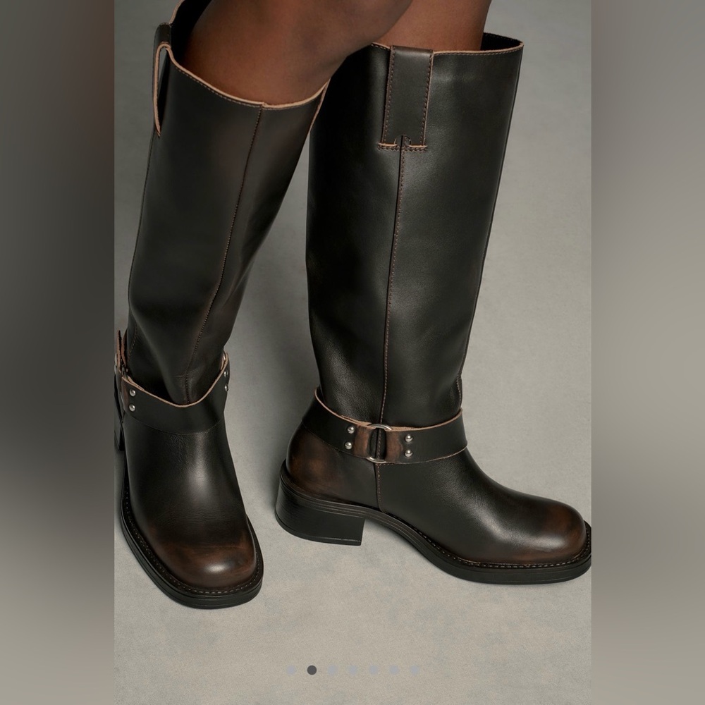Anthropologie Pilcro Tall Moto Boots Size 8-8.5 EU 39